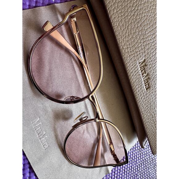 Max Mara MM Ilde Iii 0DDB Rose Gold Cateye Sunglasses for Women - Picture 3 of 8